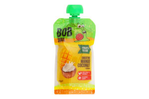 Пюре фруктовое пастеризованное Манго-кокос-лимон Смузи Bob Snail д/п 120г