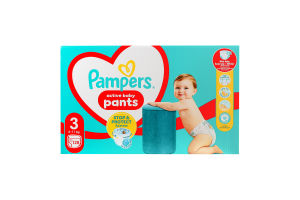 Трусики-подгузники для детей 6-11кг 3 Pants 360 Pampers 128шт