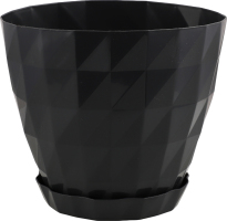 Вазон д/квітів Кристал 1,85л антрацит з підставкою Серінова