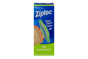 Ziploc Easy Open Tabs Sandwich Bags - 40 CT