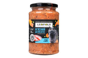 Корм д/котів М'ясний делікатес Преміум беззерновий з птицею та овочами 400г твіст/б Леопольд
