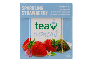 Чай Sparkling Strawberry зелений байховий 20*1,7г в пірамідках Tea Moments
