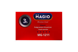 Марміт 3л боросилікатне термостійке скло овальний з кришкою н/ж+2свічки Magio