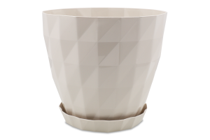 Вазон д/квітів Кристал 1,85л бежевий з підставкою Серінова