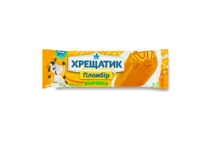 Мороженое 12% пломбир со вкусом карамели Коровка Хрещатик м/у 75г