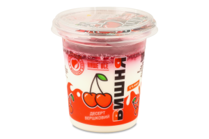 Десерт вершковий з наповнювачем Вишня 6% 300г стакан Milk Visit