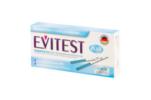 Тест-полоска для определения беременности Plus Evitest 2шт