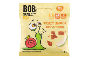 Снек фруктовый для детей от 12мес Apple-pear Baby Bob Snail м/у 20