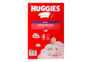 Подгузники-трусики Huggies Pants Box 4 для девочки, 9-14 кг, 72 шт
