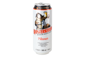 Пиво 0.5л 4.9% Pilsener Klosterkeller з/б
