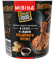 Вермишель быстрого приготовления острая в соусе со вкусом пикантного терияки Street Food Мівіна ст 75г