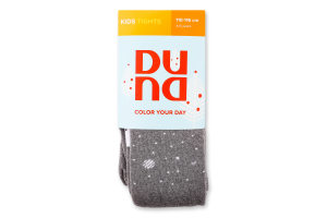 Колготки дитячі сірі махра з малюнком р.110-116 Duna