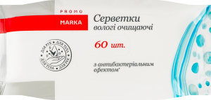 Серветки вол.антибак.еф.Marka Promo60шт