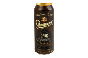 Пиво 480мл 4.4% темное пастеризованное Dark Staropramen ж/б