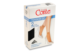 Носки женские Conte elegant Tension 20den 23-25 nero 2пары