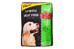 Корм мясной для взрослых собак с говядиной Leopold д/п 1.25кг