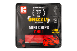Чипси м'ясні Mini Chips Chili з м'ясом птиці c/к в/г 50г газ/уп Grizzly