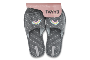 Тапочки открытые домашние женские Twins №5821 40 серый
