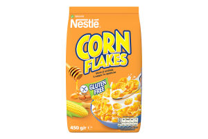 Завтрак сухой готовый с витаминами, с медом и арахисом Corn flakes Nestle м/у 450г