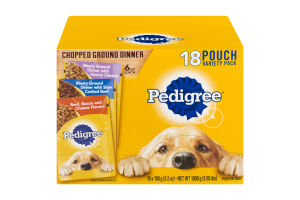 Pedigree Food For Dogs Chopped Ground Dinner Variety Pack - 18 CT