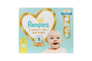 Підгузники для дітей 4-8кг 2 Premium Care Pampers 136шт