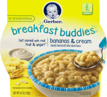 Gerber Breakfast Buddies Hot Cereal With Real Fruit & Yogurt Bananas & Cream Toddler
