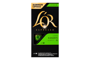 Кофе натуральный жареный молотый в капсулах Lungo Elegante Espresso L’OR к/у 52г