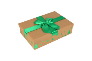 Коробка для подарунків Ялинка зелена 28,5x20x8,5см