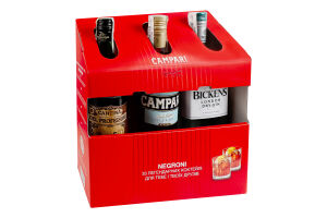 Набор подарочный Джин 1л 40% Bickens + Настойка 1л 25% Campari + Вермут 1л 17% Cantina Del Professore Campari к/у 1шт