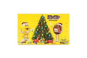 Набір драже, батончиків, цукерок, печива та жувальних драже Різдвяний календар M&M's&Friends к/у 463г