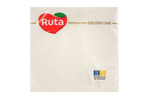 Салфетки бумажные 2-х слойные белые 235х235мм Golden line Ruta 40шт