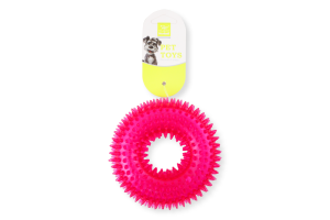 Іграшка-пищалка д/собак Кільце термопластична гума з шипами 12*4см в асортименті