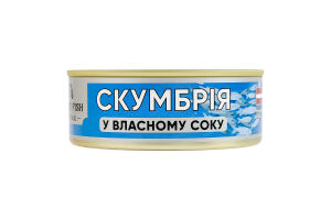 Скумбрия в собственном соку стерилизованная Craft Fish ж/б 240г