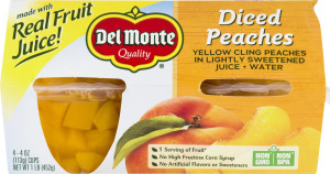 Del Monte Light Syrup Diced Peaches - 4 PK