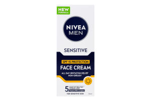 Крем для чувствительной кожи с SPF 15 защитой Nivea Men 75мл