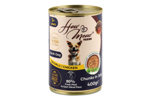 Корм д/дорослих собак з куркою 400г ж/б How Meow