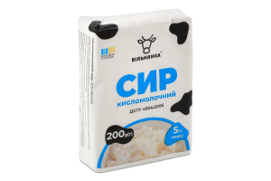 Творог 5% Вільнянка м/у 200г