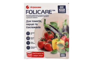 Добриво мінеральне д/томатів перців та баклажанів 20г Folicare
