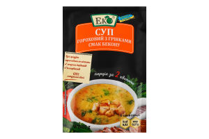Суп быстрого приготовления гороховый с гренками Вкус бекона Еко м/у 18г