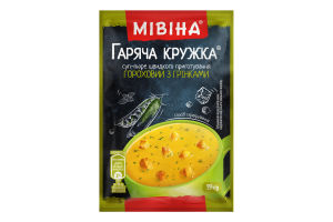 Суп-пюре быстрого приготовления Гороховый с гренками Горячая кружка Мівіна м/у 19г