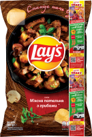 Чипсы картофельные Мясная сковорода с грибами Lay's м/у 120г