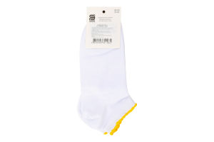 Шкарпетки жіночі білі з яскравими фістонами на резинці короткі р.23-25 Premier Socks