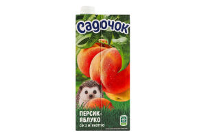 Сок с мякотью пастеризованный Персик-яблоко Садочок т/п 950мл