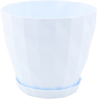 Вазон д/квітів Кристал 1,15л біло-сірий з підставкою Серінова