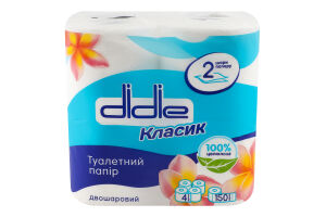 Туал. папір Didie 4 шт. Класик Білий 2-х шар.