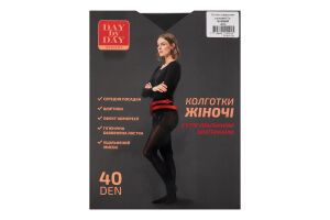 Колготи з утягувальними шортиками чорні 40ден р.4 Day by Day