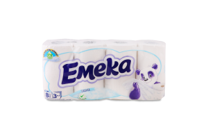 Бумага туалетная 3-х слойная White Emeka 8шт