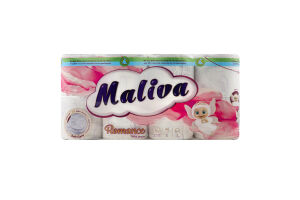 Туал. папір Maliva 8 рул. по 130 арк., 17 м, 3-х шар. Романс И944 (Болгарія)