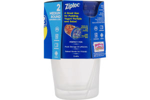 Ziploc Twist n Loc Containers & Lids, Quart - 2 CT