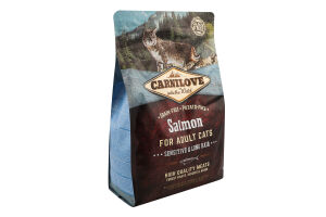 Корм д/котів з чутливим травленням Сенсетів енд Лонг хеір з лососем сухий 2кг Карнілав